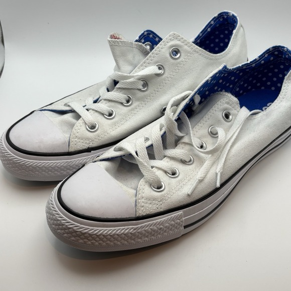 Converse Chuck Taylor Sneaker Shoe White  Canvas Double Tongue  10 New No Box - Picture 2 of 13